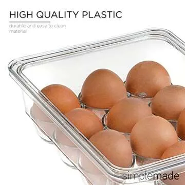 BPA Free Egg Holder with Lid - 12 Egg Storage Solution