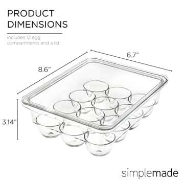 BPA Free Egg Holder with Lid - 12 Egg Storage Solution