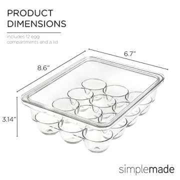 BPA Free Egg Holder with Lid - 12 Egg Storage Solution