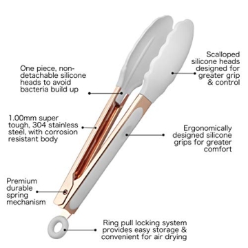 Stylish Stainless Steel Silicone Tongs Set for Cooking