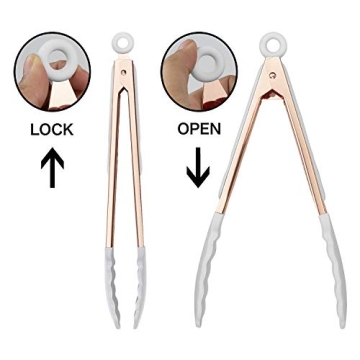 Stylish Stainless Steel Silicone Tongs Set for Cooking