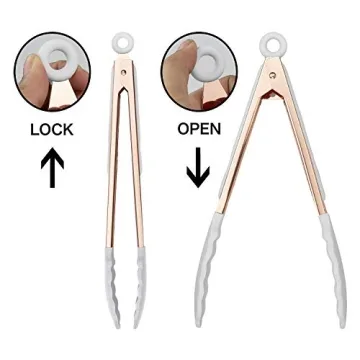 Stylish Stainless Steel Silicone Tongs Set for Cooking