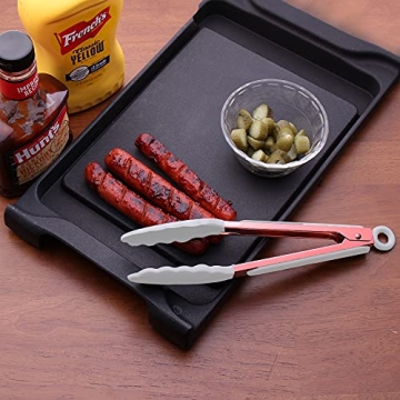 Stylish Stainless Steel Silicone Tongs Set for Cooking