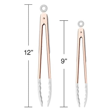 Stylish Stainless Steel Silicone Tongs Set for Cooking