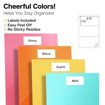 Dunwell 6-Pack Pastel 2-Pocket Folders for Organization