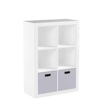 Better Homes and Gardens.. Bookshelf Square Storage Cabinet 4-Cube Organizer (Weathered) (White, 4-Cube) (White, 6-Cube)
