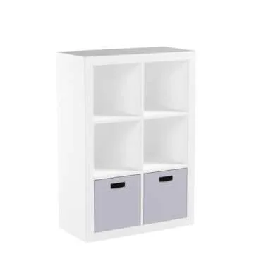 Better Homes and Gardens.. Bookshelf Square Storage Cabinet 4-Cube Organizer (Weathered) (White, 4-Cube) (White, 6-Cube)
