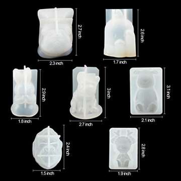 LET'S RESIN 7PCS Animal Resin Molds for DIY Crafting
