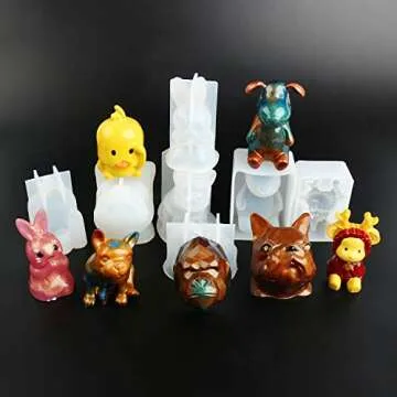 LET'S RESIN 7PCS Animal Resin Molds for DIY Crafting