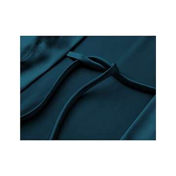 HOTOUCH Womens Silk Long Satin Kimono Bridesmaids Bride Robe Teal Green, Medium