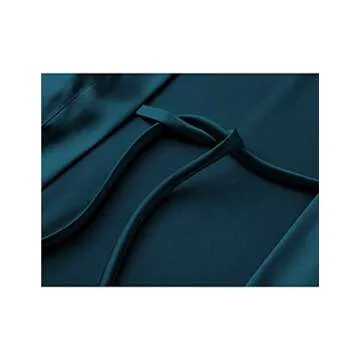 HOTOUCH Womens Silk Long Satin Kimono Bridesmaids Bride Robe Teal Green, Medium