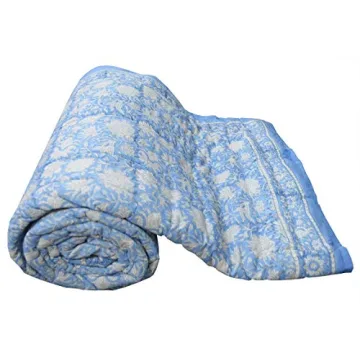 Chic Hand Block Floral Print Reversible Queen Quilt