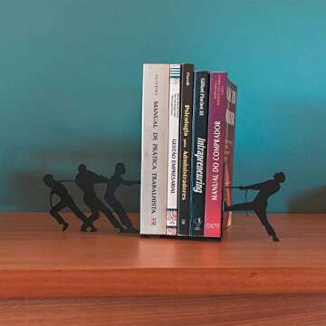 GEGUTON Book Holder Organizer - Fun Steel Bookends