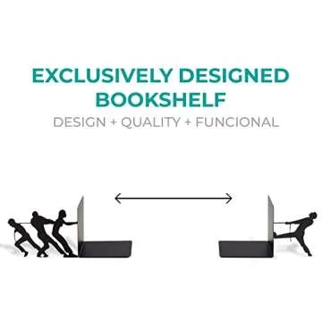 GEGUTON Book Holder Organizer - Fun Steel Bookends
