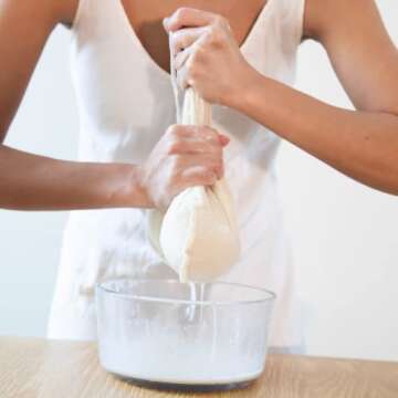 Pro Quality Organic Cotton Nut Milk Bag 2 Pack - 12"X12" XL Bags - Heavy Duty Reusable All Purpose Food Strainer - Food Grade BPA-Free