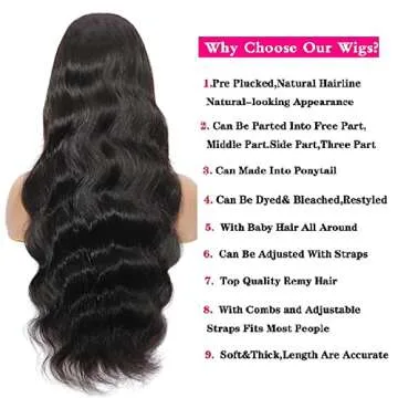 MAKATI 26Inch Body Wave Lace Front Wigs Human Hair 13X4 Lace Front Wigs Human Hair Pre Plucked With Baby Hair 180% Density Glueless Transparent HD Lace Frontal Wigs Human Hair Wigs For Black Women