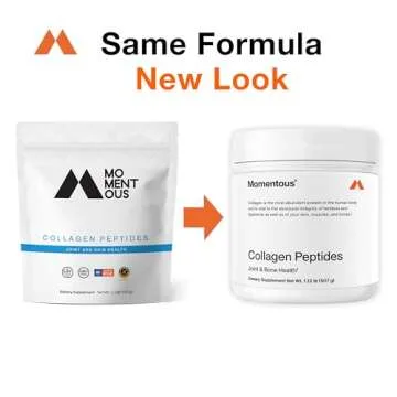 Momentous Grass Fed Collagen Peptides Powder - Collagen Protein Powder with Fortigel & Vitamin-C for...