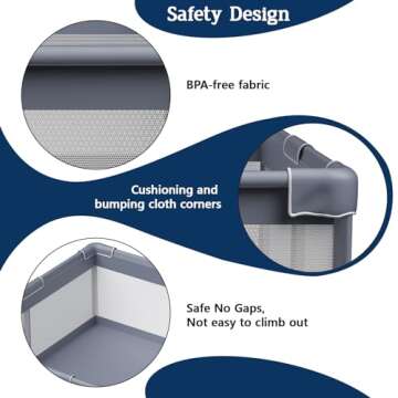 Baby Playpen 50x50 Inch, Playpen for Babies and Toddlers Baby Playpen Fence Playard Activity Center, Without MAT Included