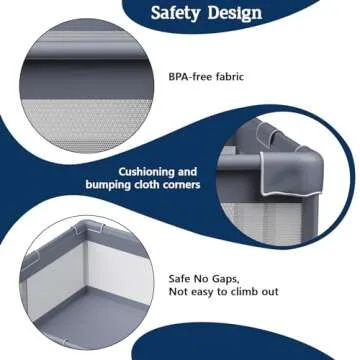 Baby Playpen 50x50 Inch, Playpen for Babies and Toddlers Baby Playpen Fence Playard Activity Center, Without MAT Included