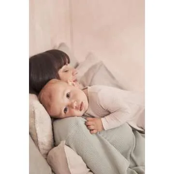 MORI Baby Unisex Pajamas in Ribbed Ecru with Zip and Mitts of Viscose from Bamboo - Footed Jumpsuit Sleepwear - 3-6 Months