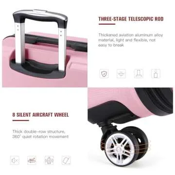 Kono 20 Inch TSA Approved Carry on Luggage with Spinner Wheels