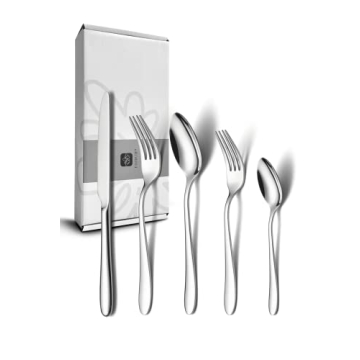 40-Piece Stainless Steel Silverware Set Mirror Finish Dishwasher Safe