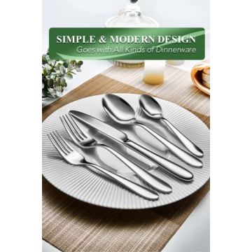 40-Piece Stainless Steel Silverware Set Mirror Finish Dishwasher Safe