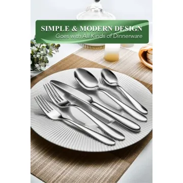 40-Piece Stainless Steel Silverware Set Mirror Finish Dishwasher Safe