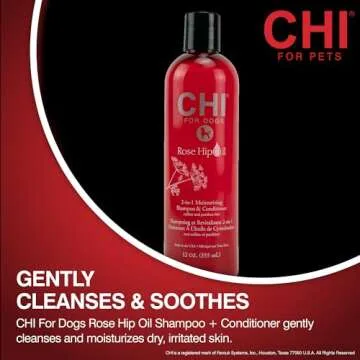 CHI for Dogs Rose Hip Oil 2 in 1 Shampoo and Conditioner