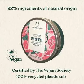 The Body Shop British Rose Body Butter – Nourishing & Moisturizing Skincare for Normal Skin – Vegan – 6.75 oz