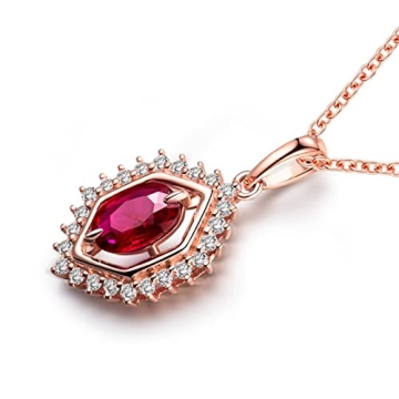 Elegant Dsnyu Ruby Necklace in 18K Rose Gold Jewelry