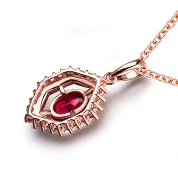 Elegant Dsnyu Ruby Necklace in 18K Rose Gold Jewelry
