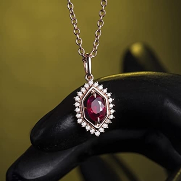 Elegant Dsnyu Ruby Necklace in 18K Rose Gold Jewelry