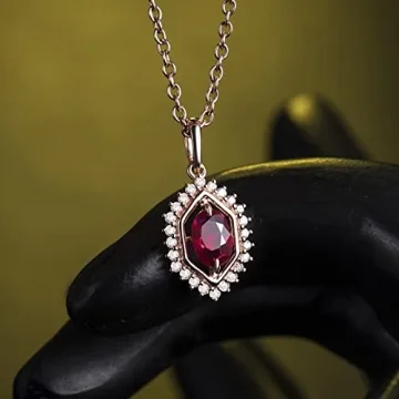 Elegant Dsnyu Ruby Necklace in 18K Rose Gold Jewelry