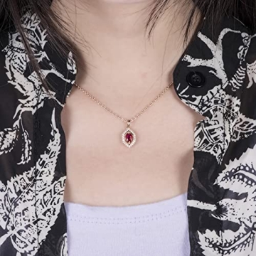 Elegant Dsnyu Ruby Necklace in 18K Rose Gold Jewelry