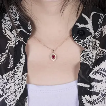 Elegant Dsnyu Ruby Necklace in 18K Rose Gold Jewelry