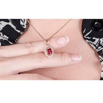 Elegant Dsnyu Ruby Necklace in 18K Rose Gold Jewelry