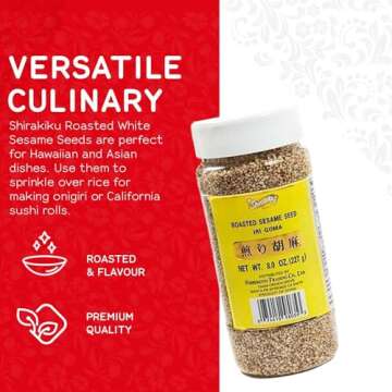 Shirakiku Roasted Sesame Seeds for Salad and Sushi Topping