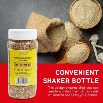 Shirakiku Roasted Sesame Seeds for Salad and Sushi Topping