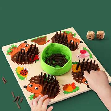 Hedgehog Board Learning Toy Fine Motor Skills Montessori for Toddler Children Party Favors Ages 3+，Birthday，Christmas, Most Popular Cooperative Board Game for Boys and Girls