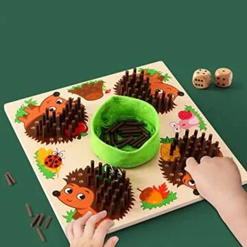 Hedgehog Board Learning Toy Fine Motor Skills Montessori for Toddler Children Party Favors Ages 3+，Birthday，Christmas, Most Popular Cooperative Board Game for Boys and Girls