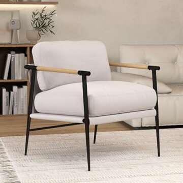 Mid Century Chenille Accent Chairs Set of 2 - Comfy & Stylish