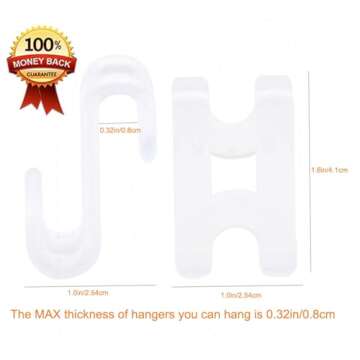 Kclongvs 60 Pcs Clothes Hanger Connector Hooks, Mini Cascading Hanger Hooks for Velvet Huggable Hangers, Wooden Hangers, Heavy Duty Space Saving for Closet (Clear)