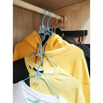 Kclongvs 60 Pcs Clothes Hanger Connector Hooks, Mini Cascading Hanger Hooks for Velvet Huggable Hangers, Wooden Hangers, Heavy Duty Space Saving for Closet (Clear)