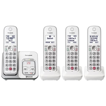 Panasonic Cordless Phone with Answering Machine, Link2Cell Bluetooth, Voice Assistant and Advanced C...