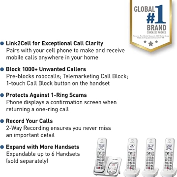 Panasonic Cordless Phone with Answering Machine and Call Blocking