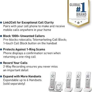 Panasonic Cordless Phone with Answering Machine and Call Blocking