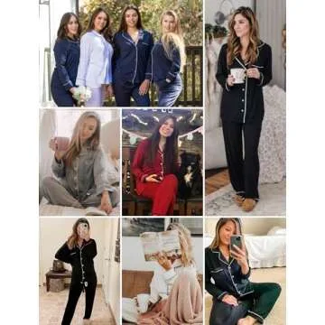 Leikar Women's Button Up Pajama Set Soft Comfortable PJs