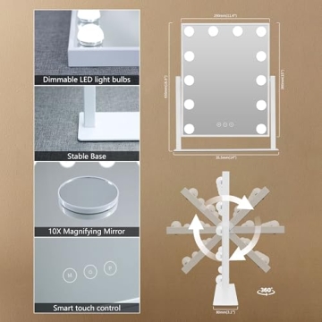 Stylish NUSVAN Vanity Makeup Mirror with Adjustable Lighting