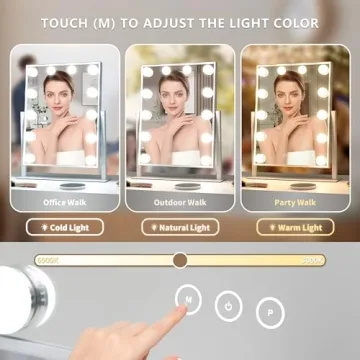 Stylish NUSVAN Vanity Makeup Mirror with Adjustable Lighting